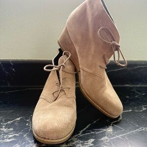 Michael Shannon Tan Lace Up Boots with Suede Finish